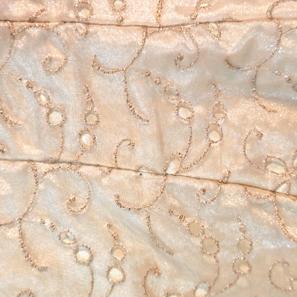 Y2K Creamy Pale Yellow & Gold Thread Organza Corset 2 Piece Prom Dress *READ* - Picture 3 of 11